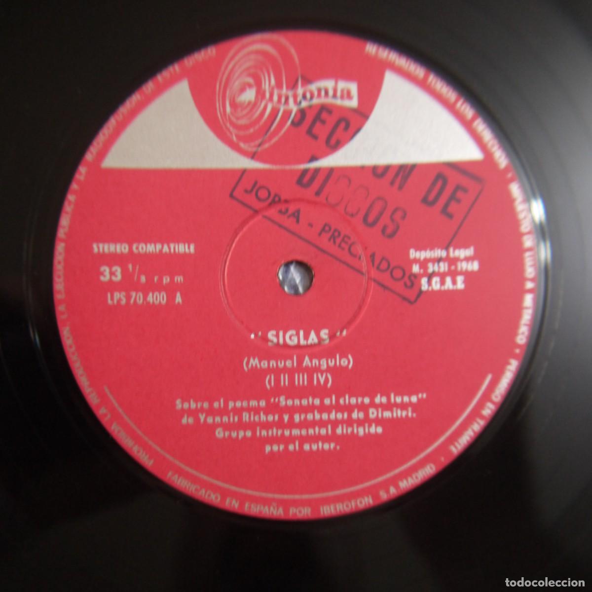 Discos de vinilo: MANUEL ANGULO - SIGLAS - LP 10&rdquo; DE 1968 - Foto 9