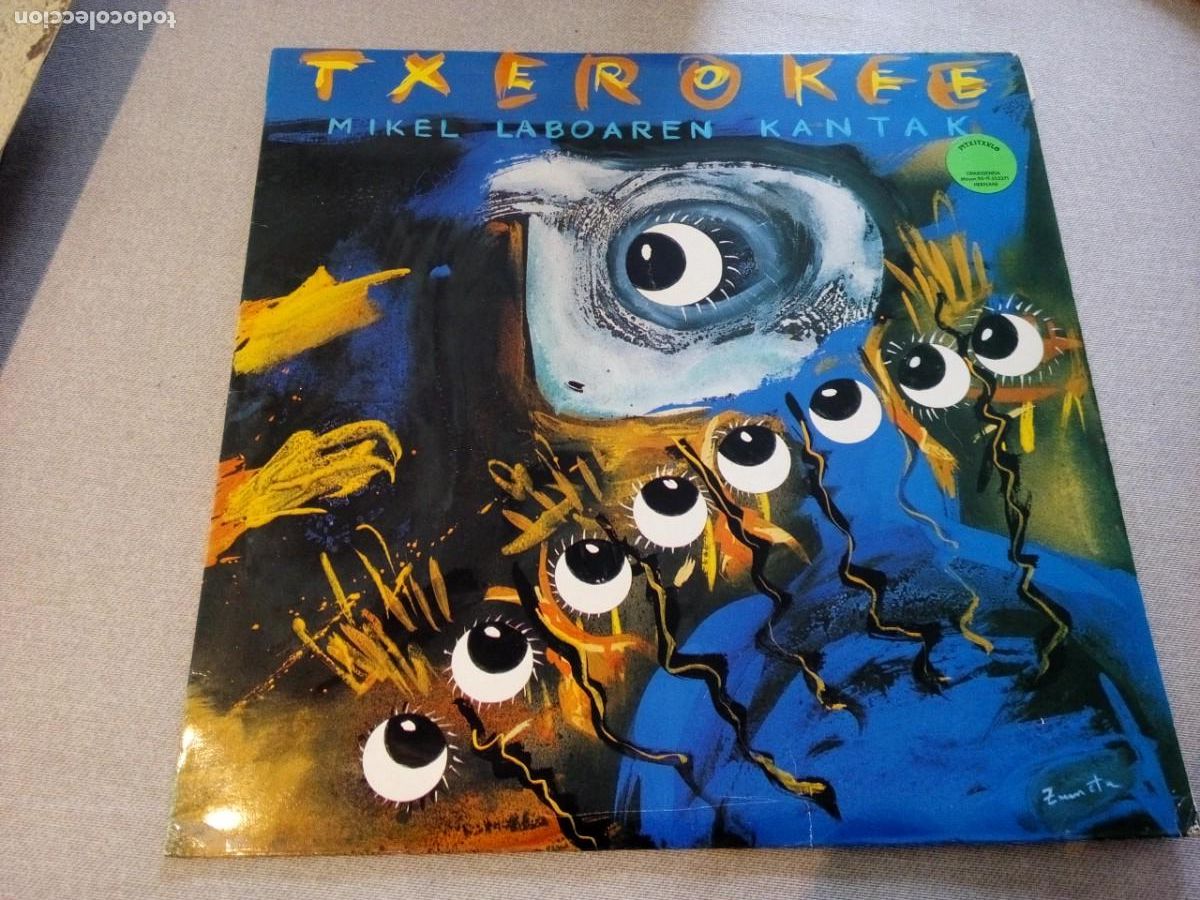 Discos de vinilo: Txerokee. Mikel Laboaren Kantak (LP, Comp) SUTAGAR-MA-K-NEGU GORRIAK... INSERTO 1990