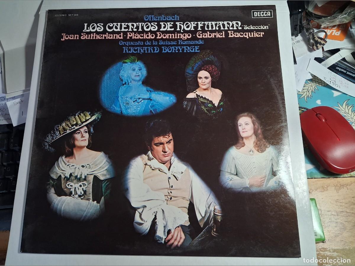 Discos de vinilo: lp promo pl&aacute;cido domingo. los cuentos de hoffmann. decca 1977 spainl libreto letras (seminuevo)