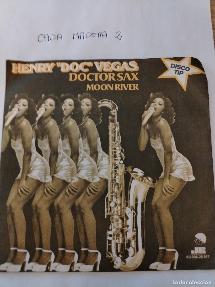 Discos de vinilo: Single vinilo Henry doc Vegas, doctor sax moon river