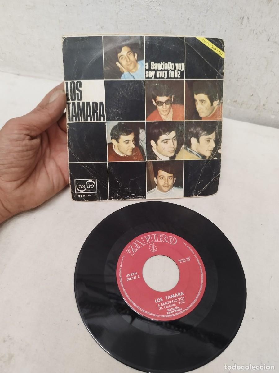 Discos de vinilo: los tamara. a santiago voy . soy muy feliz. zafiro 1967.