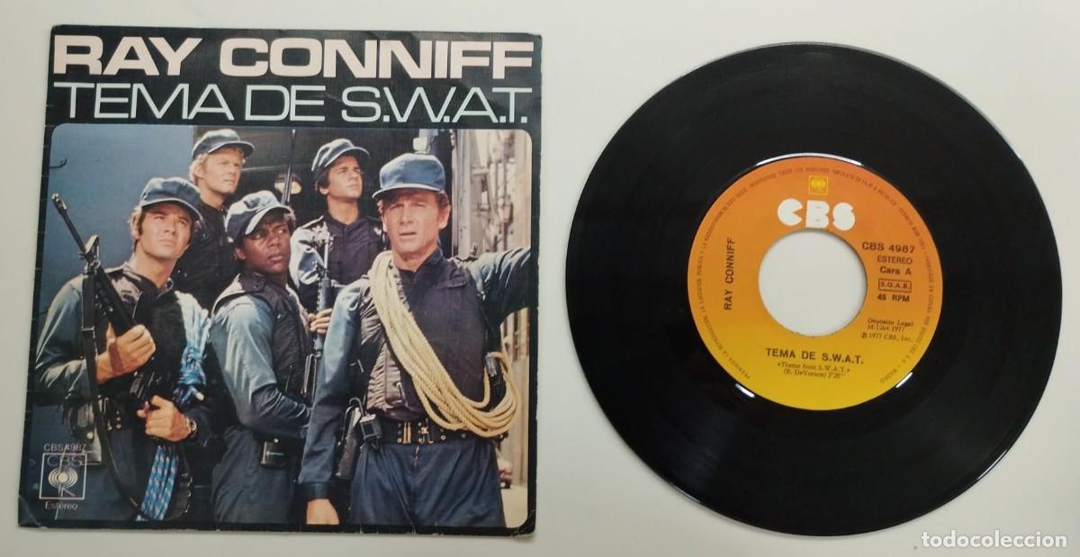Discos de vinilo: SINGLE: RAY CONNIFF, BSO: TEMA DE SWAT (LOS HOMBRES DE HARRELSON); DISCOGRAFICA CBS, A&Ntilde;O 1977.