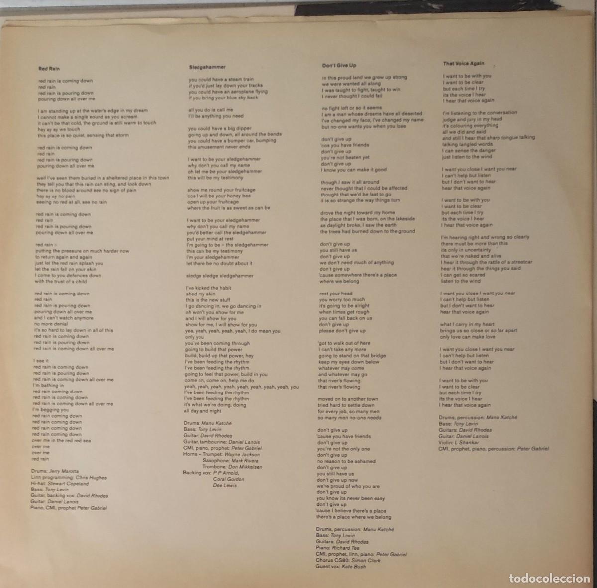 Discos de vinilo: Peter Gabriel &ndash; So (1986, Virgin / Charisma Records) - Foto 4