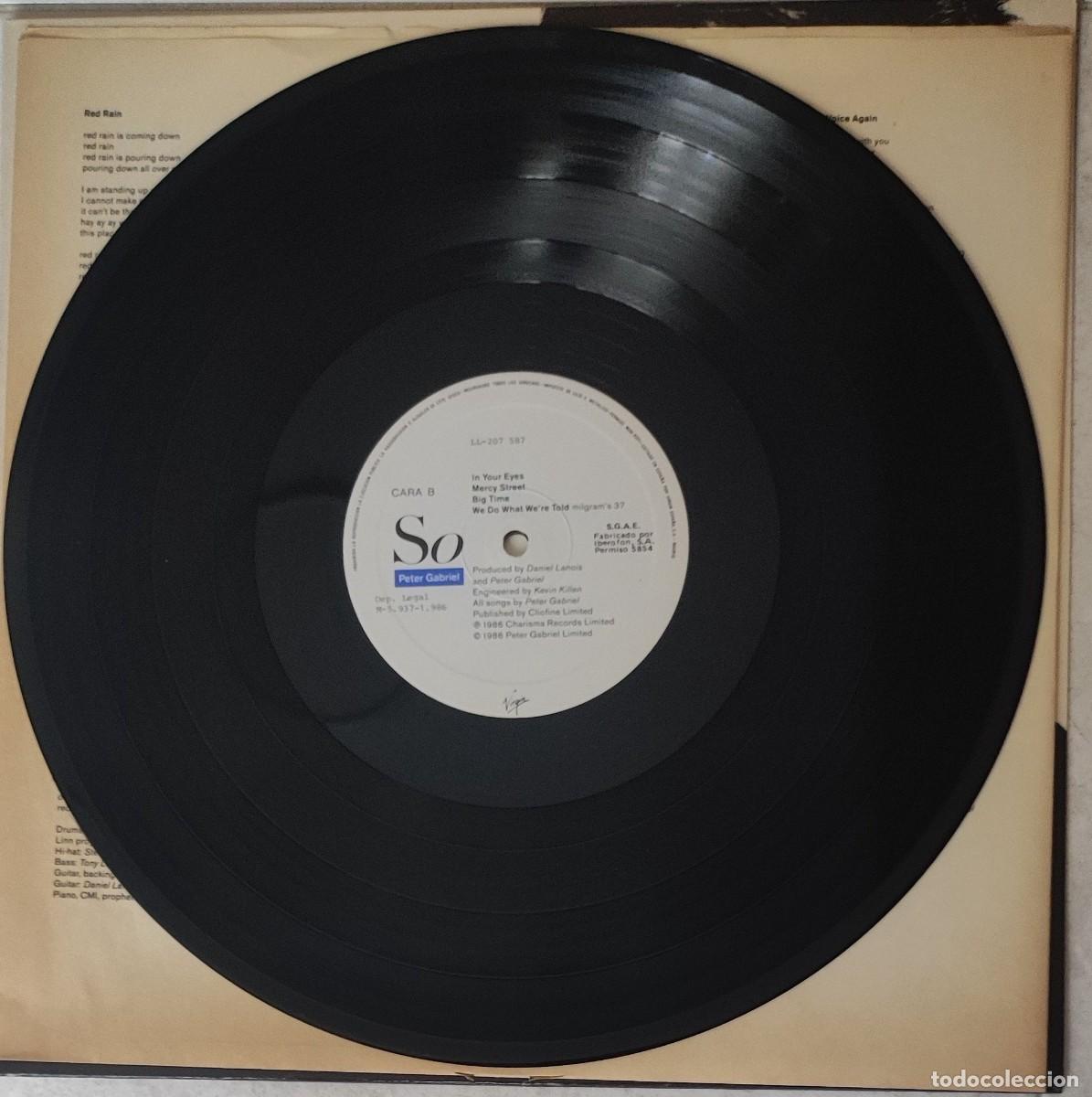 Discos de vinilo: Peter Gabriel &ndash; So (1986, Virgin / Charisma Records) - Foto 5