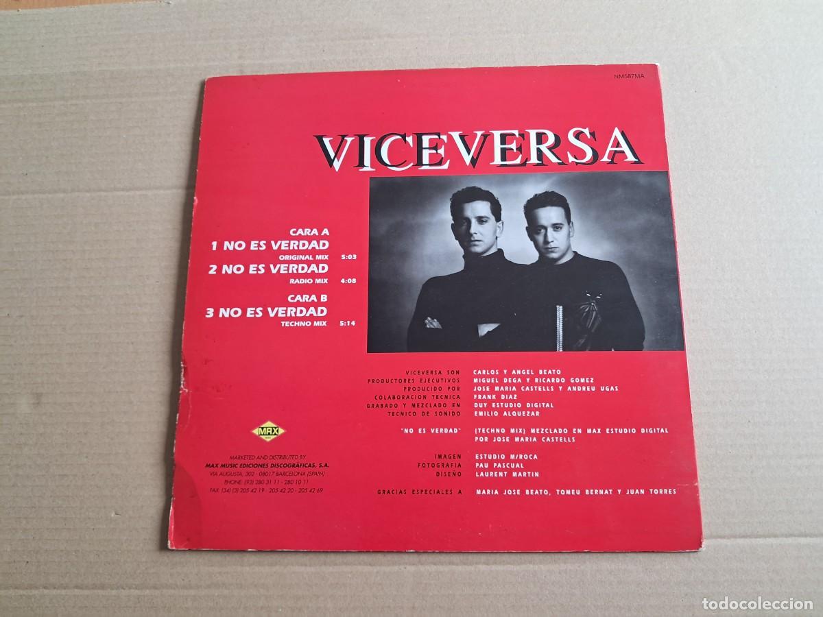 Discos de vinilo: VICEVERSA - NO ES VERDAD MAXI SINGLE 1992 SYNTHPOP - Foto 6