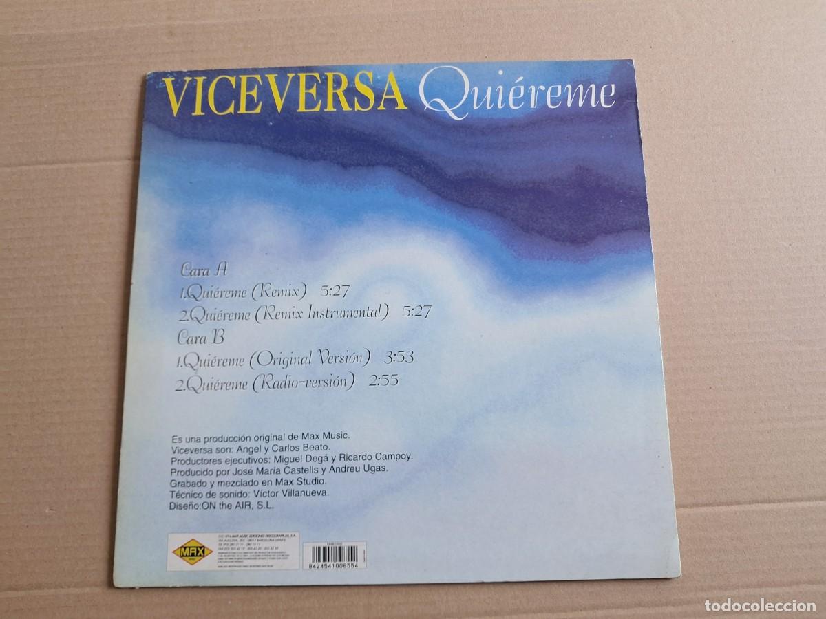 Discos de vinilo: VICEVERSA - QUIEREME MAXI SINGLE 1994 SYNTHPOP - Foto 5