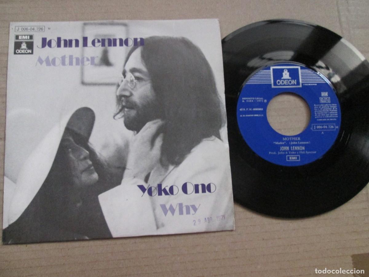 Discos de vinilo: JOHN LENNON & YOKO ONO - Mother / Why. Single, ed espa&ntilde;ola 7&rdquo; 1971. Magn&iacute;fico estado (VG+/NM)