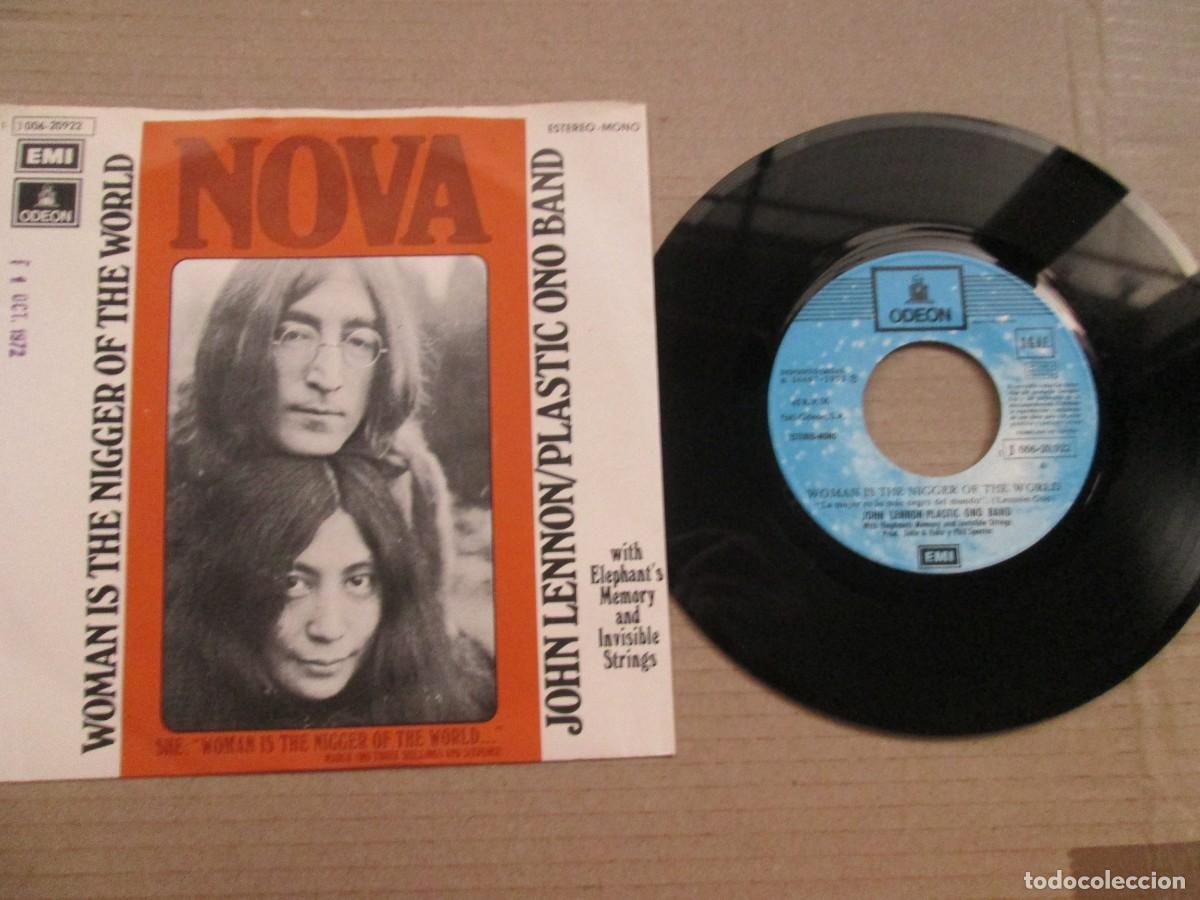 Discos de vinilo: JOHN LENNON & PLASTIC ONO BAND - Woman is the Nigger of the world / Sisters O Sisters. Single VG+/NM