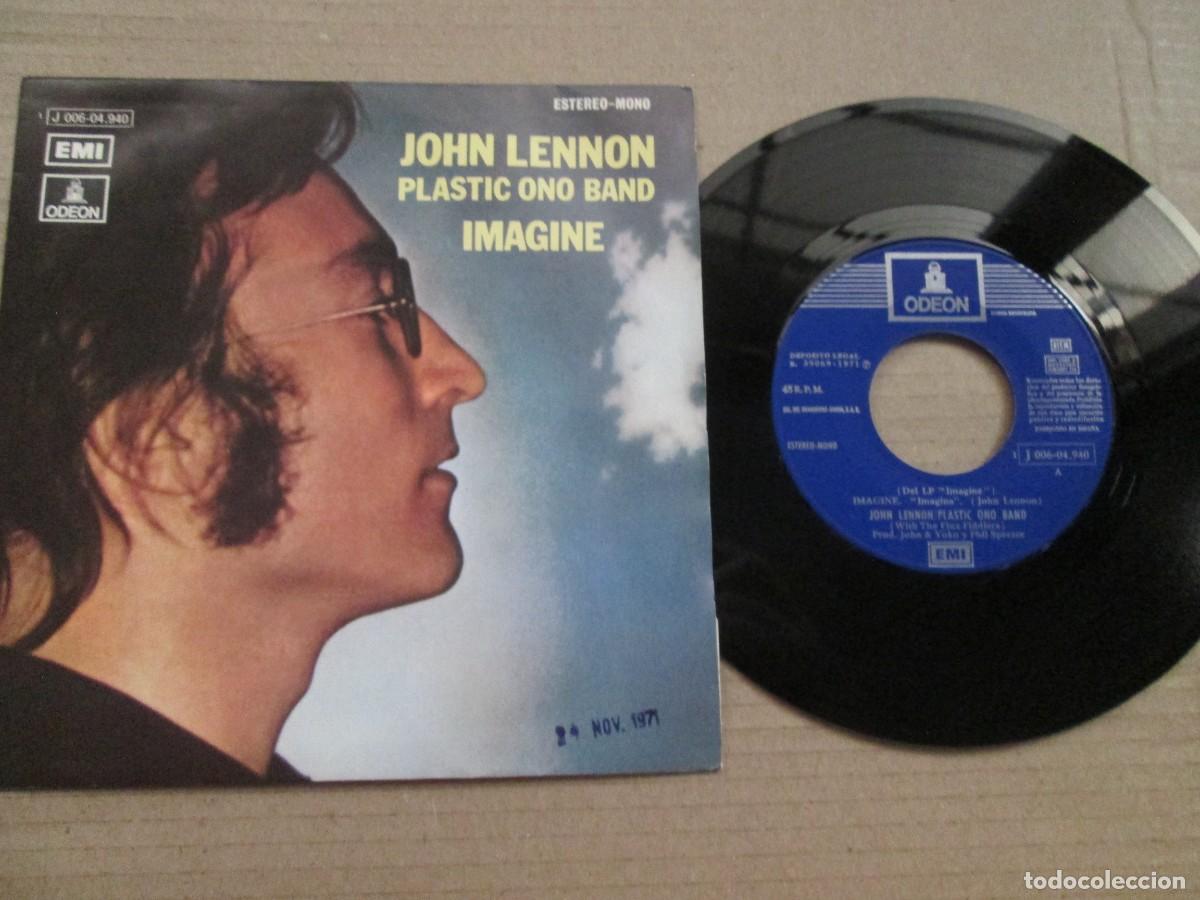 Discos de vinilo: JOHN LENNON & PLASTIC ONO BAND - Imagine / It&acute;s so Hard. Single, ed espa&ntilde;ola 7&rdquo; 1971. VG+/NM
