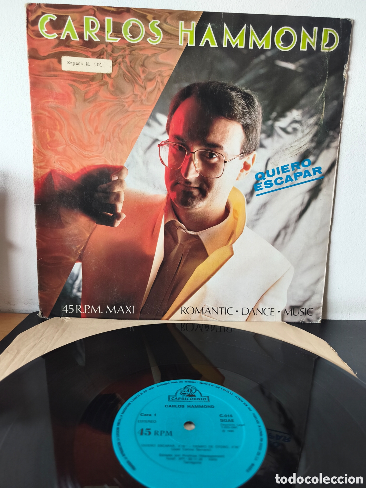 Discos de vinilo: Carlos Hammond - Quiero Escapar - Capricornio &ndash; C-016 - Formato: Vinilo, 12&rdquo;, Maxi Sencillo, LA.1