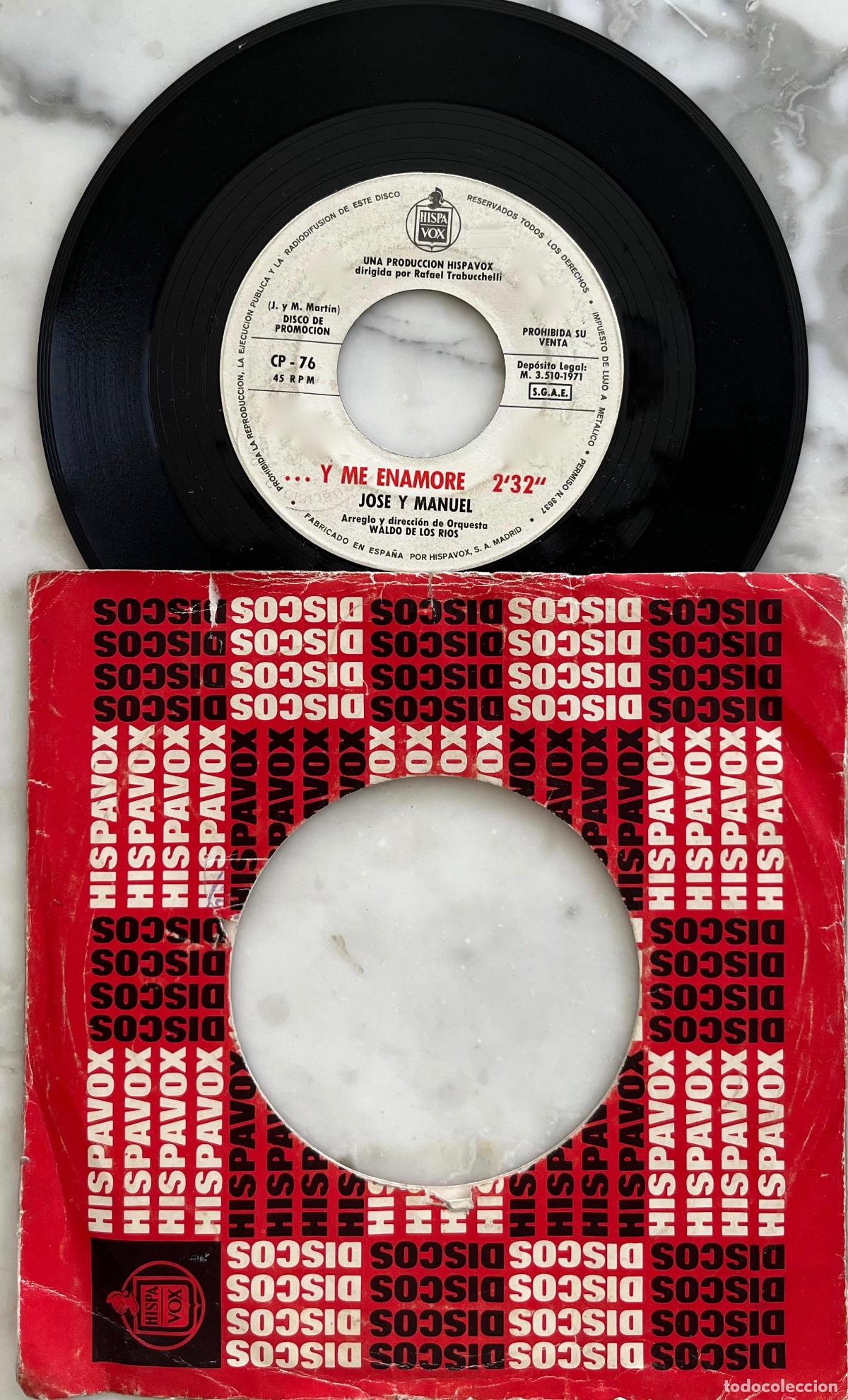Discos de vinilo: JOSE Y MANUEL. ... Y ME ENAMORE. SINGLE SOLO PROMOCIONAL ESPA&Ntilde;A 1971