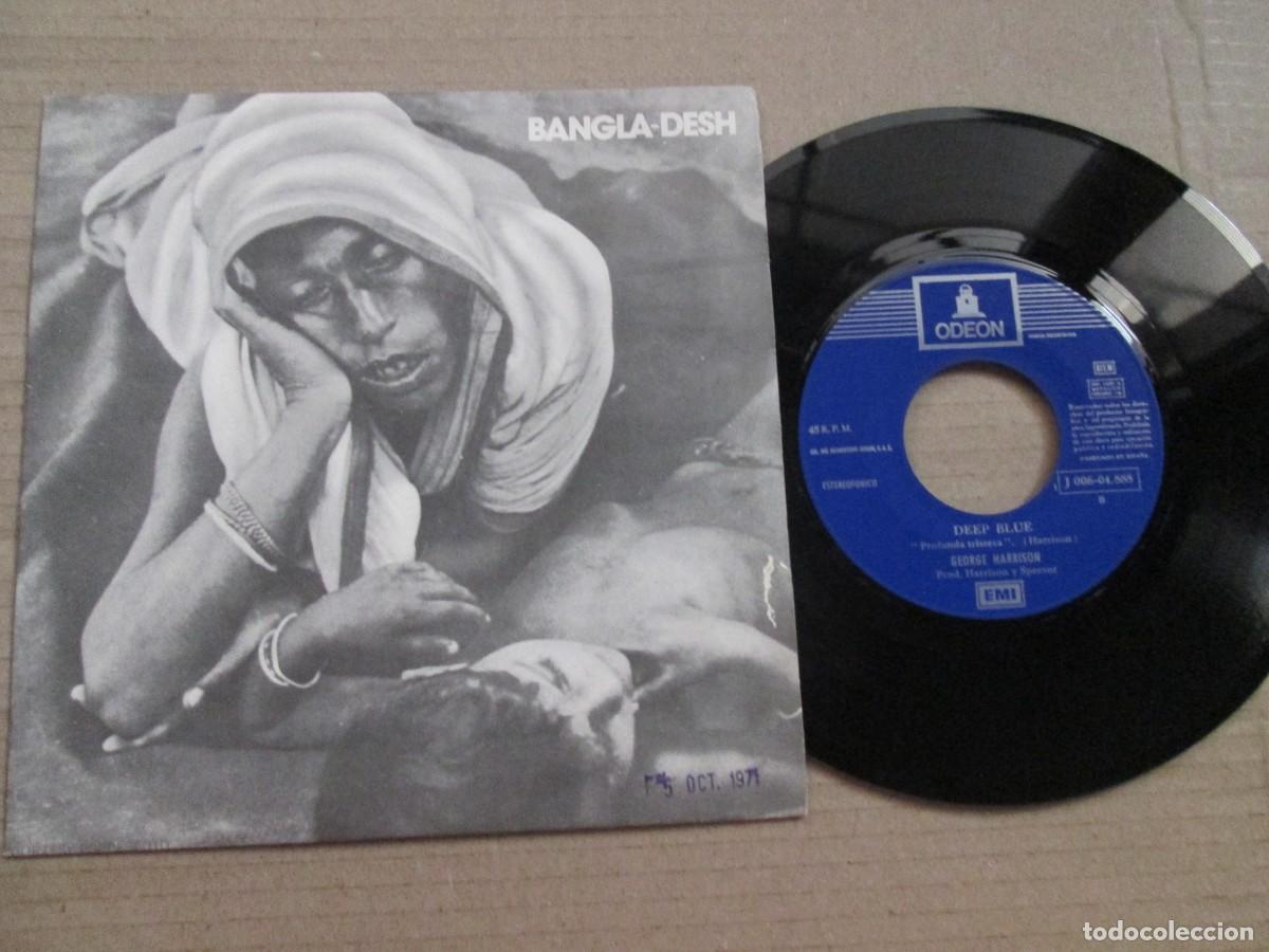 Discos de vinilo: GEORGE HARRISON - Bangla Desh / Apple Scruffs. Single, ed espa&ntilde;ola 7&rdquo; 1971. Magn&iacute;fico estado VG+/NM