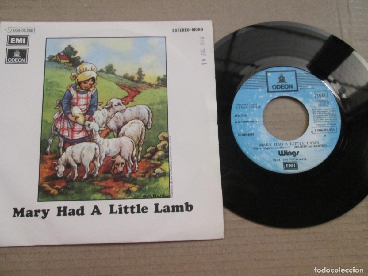 Discos de vinilo: WINGS - Mary had a little Lamb / Little woman Love. Single, ed espa&ntilde;ola 7&rdquo; 1972. Magn&iacute;fico VG+/NM