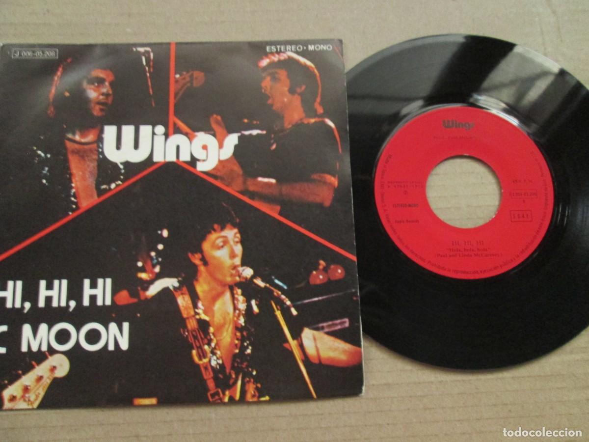 Discos de vinilo: WINGS - Hi Hi Hi / C Moon. Single, ed espa&ntilde;ola 7&rdquo; 1972. Magn&iacute;fico estado (VG+/NM)