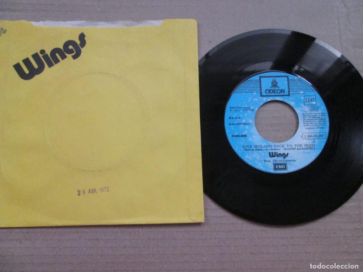Discos de vinilo: WINGS - Give Ireland back to the Irish. Single, ed espa&ntilde;ola 7&rdquo; 1972. Muy buen estado (VG+)