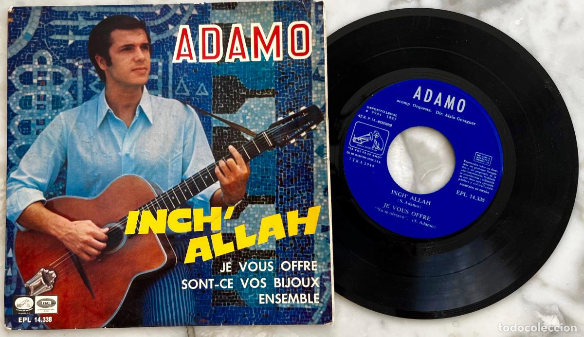 Discos de vinilo: ADAMO. INCH&acute;ALLAH. + 3 TEMAS. EP ORIGINAL ESPA&Ntilde;A 1967