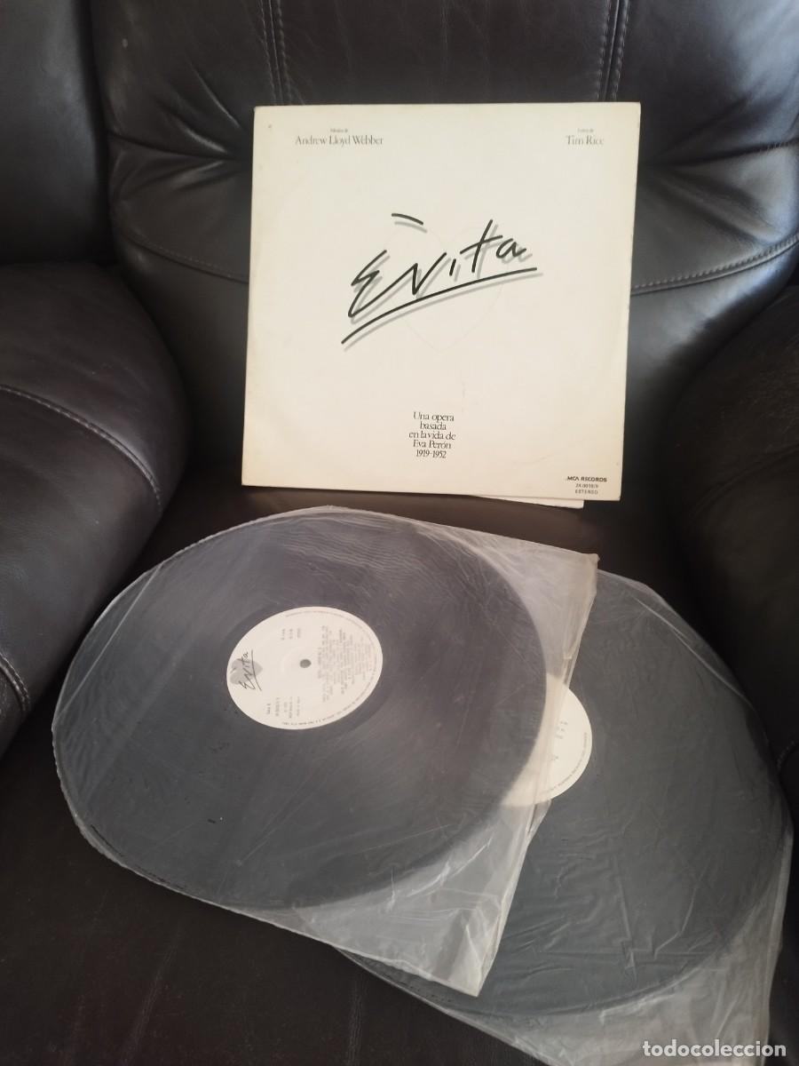 Discos de vinilo: Andrew Lloyd Webber, Tim Rice &ndash; Evita. Musical, doble vinilo lp.