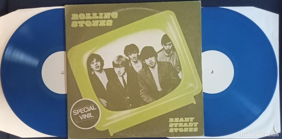 Discos de vinilo: Rolling Stones &rdquo; Ready Steady Stones&rdquo; 2lp live from TV Shows '64/'65, blue vinyl very hard to find!!