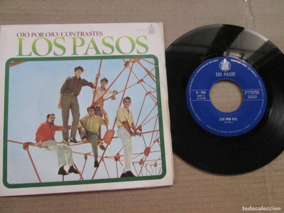 Discos de vinilo: LOS PASOS - Ojo por Ojo / Contrastes. Single, ed espa&ntilde;ola 7&rdquo; 1967. Buen estado (VG/VG+)