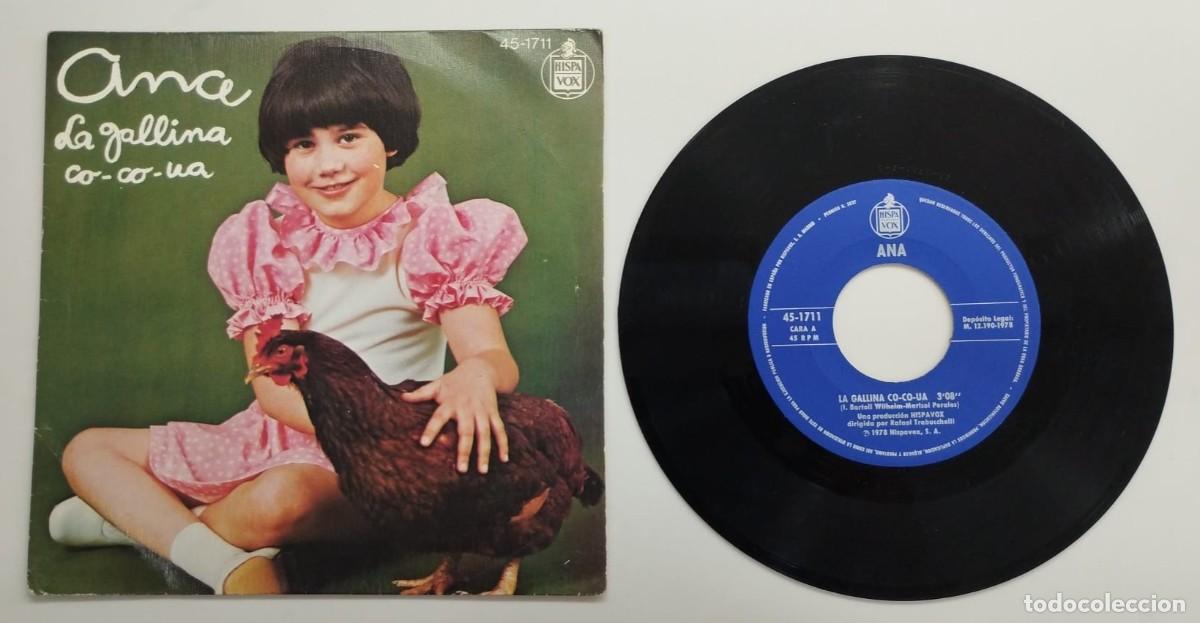 Discos de vinilo: SINGLE: ANA, LA GALLINA CO-CO-UA + EL TRENECITO; DISCOGRAFICA HISPA VOX, 1978.