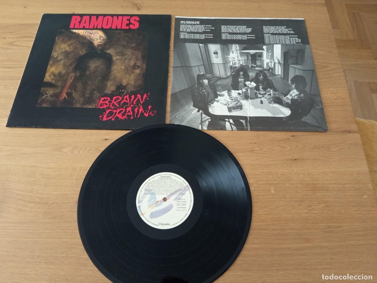 Discos de vinilo: JOYA LP ORIGINAL. RAMONES / BRAIN DRAIN / A&Ntilde;O 1989 / SELLO CHRYSALIS 066 32 1725 1 / COMPLETO.