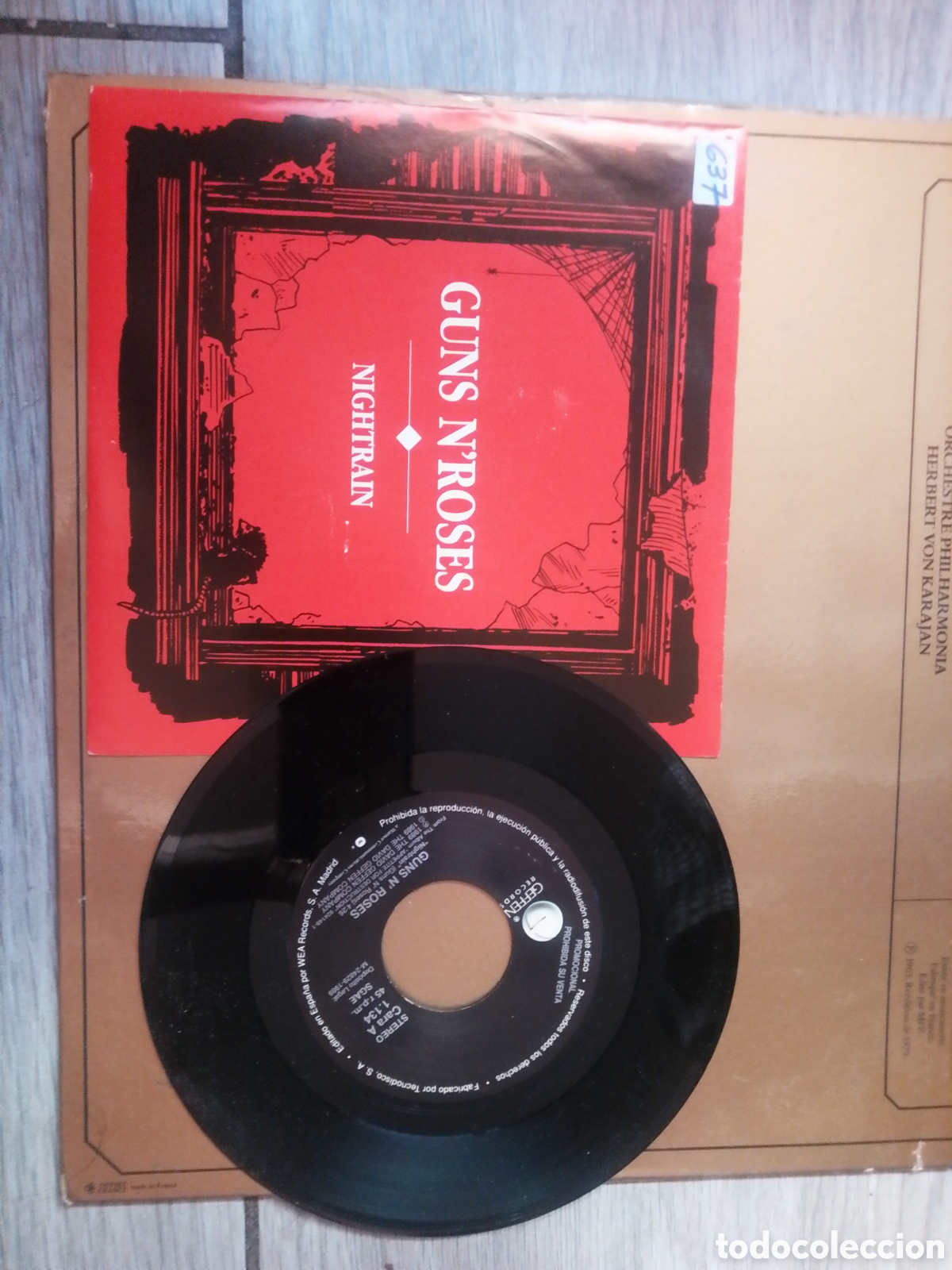 Discos de vinilo: GUNS & ROSES - NIGHTRAIN - SINGLE - PROMO - SPAIN - GEFFEN RECORDS - LE -