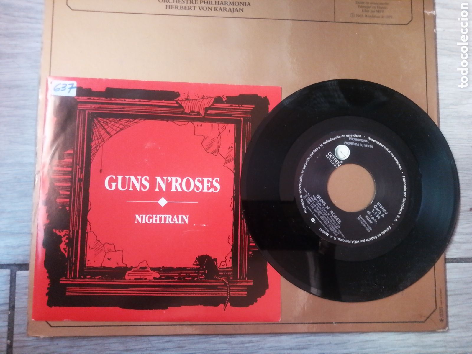 Discos de vinilo: GUNS & ROSES - NIGHTRAIN - SINGLE - PROMO - SPAIN - GEFFEN RECORDS - LE -