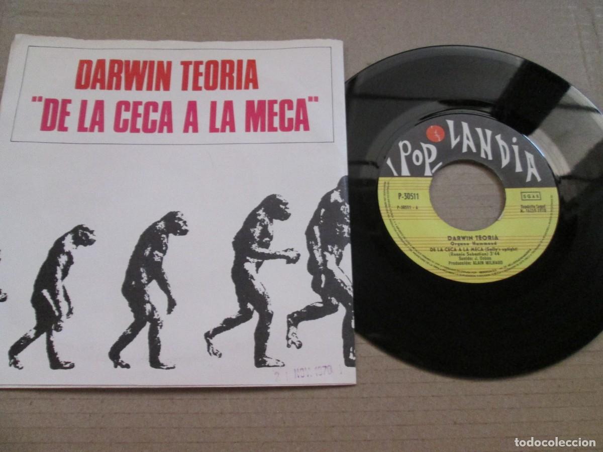 Discos de vinilo: DARWIN TEOR&Iacute;A - De la Ceca a la Meca / Hello Memories. Single, ed espa&ntilde;ola 7&rdquo; 1970, Magn&iacute;fico VG+/NM