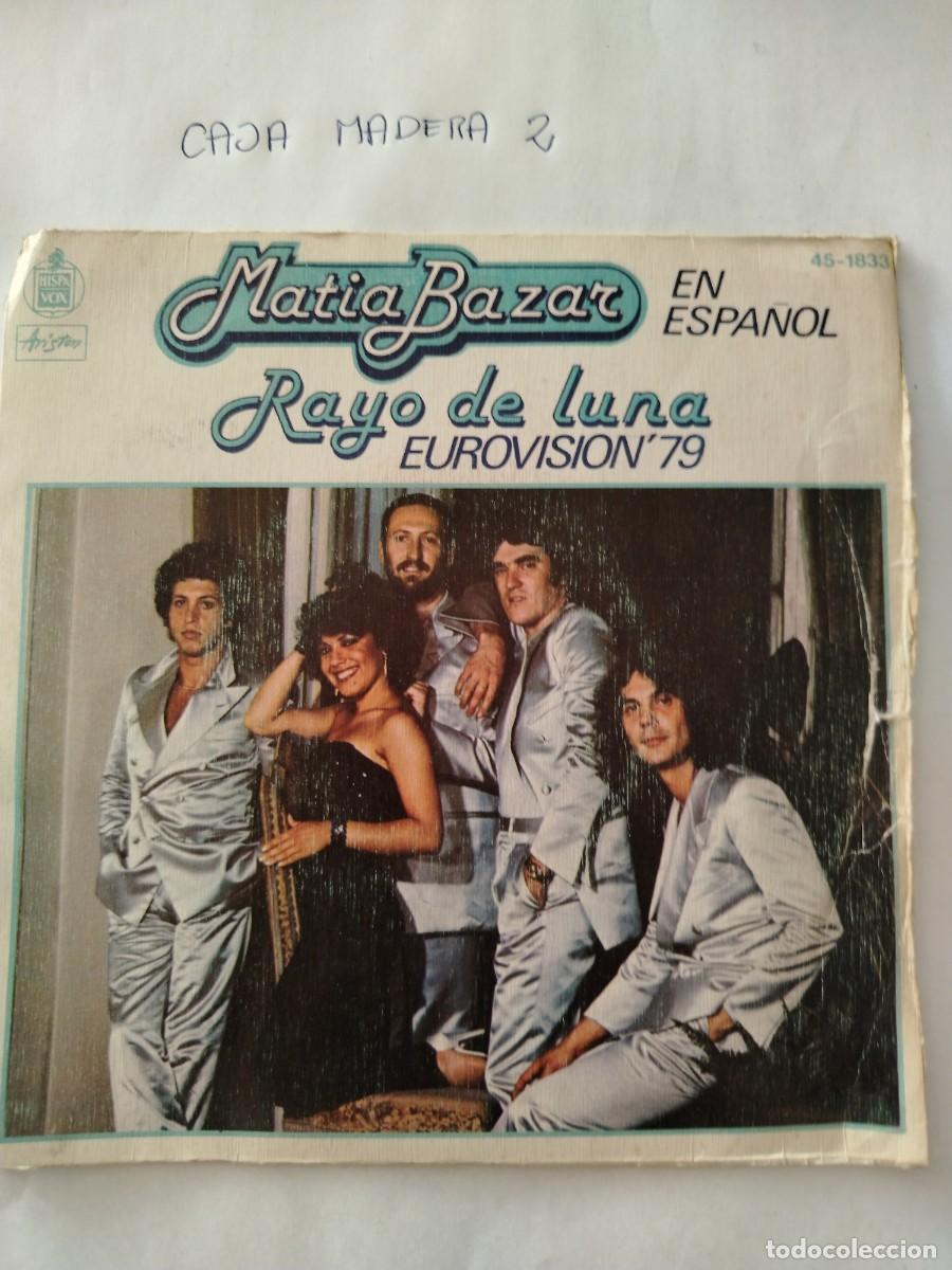 Discos de vinilo: Single vinilo matia bazar, rayo de luna, euro visi&oacute;n 79