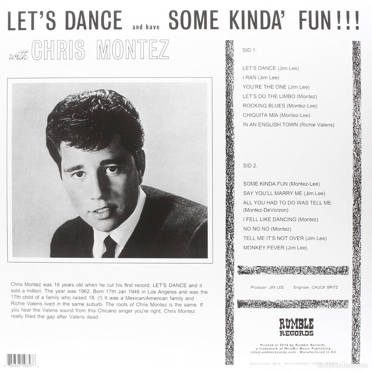 Discos de vinilo: Chris Montez * LP Vinilo Lets Dance * Rumble Records * Precintado - Foto 3