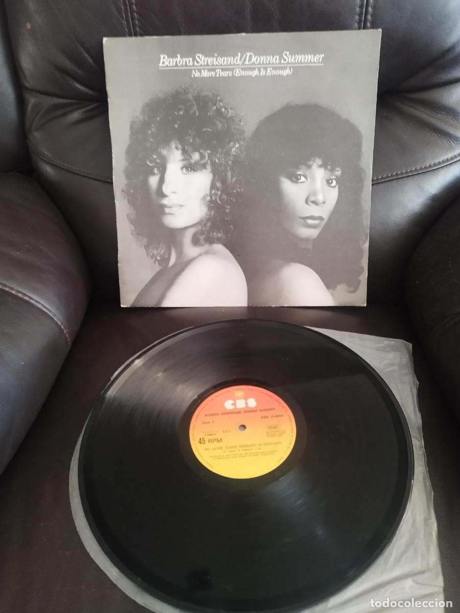 Discos de vinilo: Barbra Streisand / Donna Summer &ndash; No More Tears (Enough Is Enough. Vinilo maxi single 33 rpm.