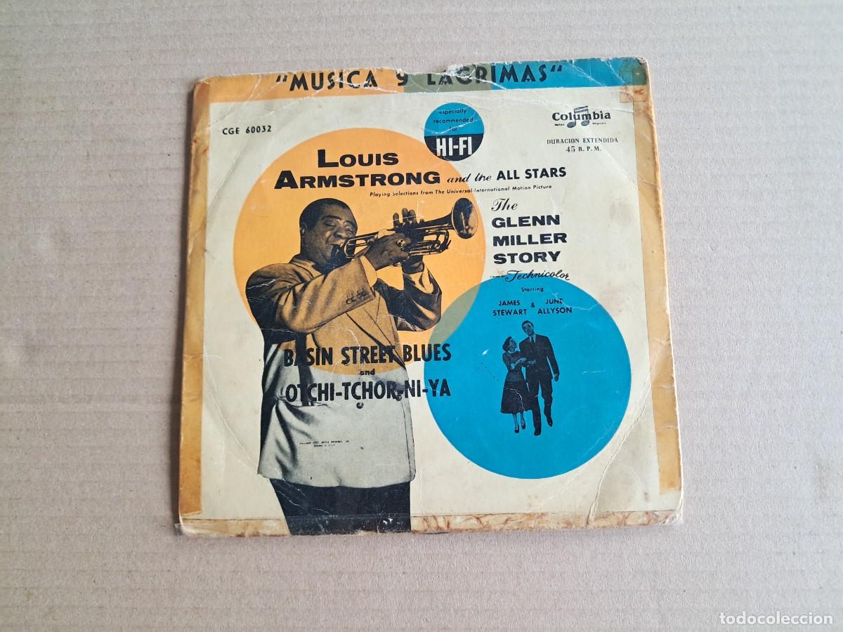 Discos de vinilo: LOUIS ARMSTRONG - MUSICA Y LAGRIMAS SINGLE EDICION ESPA&Ntilde;OLA
