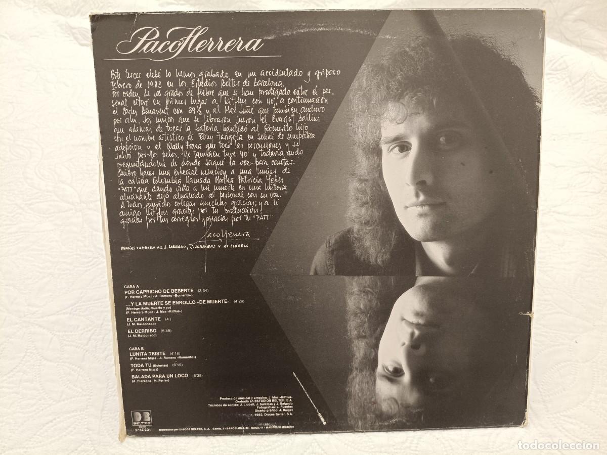Discos de vinilo: LP - PACO HERRERA - PARA BEBERTE Y BEBERTE - BELTER 1983 - Foto 2