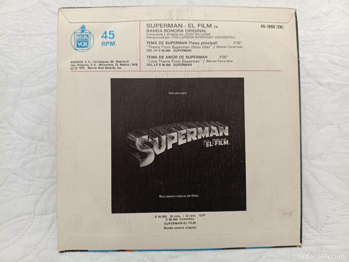 Discos de vinilo: SINGLE - SUPERMAN - BANDA SONORA ORIGINAL - HISPAVOX 1979 - Foto 2