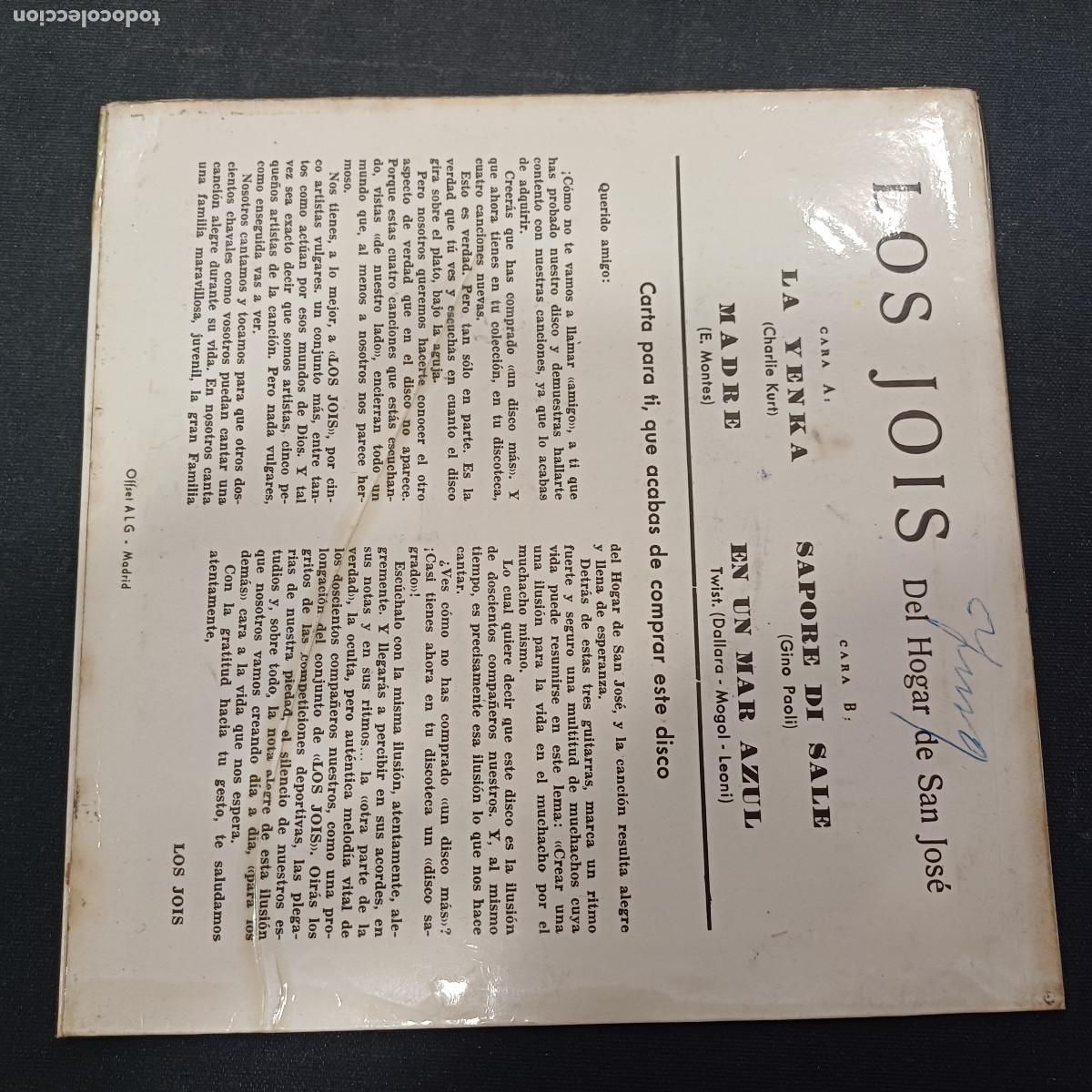 Discos de vinilo: LOS JOIS/YENKA/SINGLE. - Foto 3