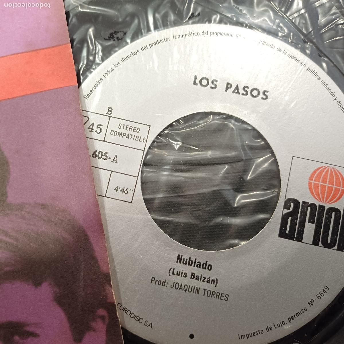 Discos de vinilo: LOS PASOS/MI PRIMER AMOR/SINGLE. - Foto 2