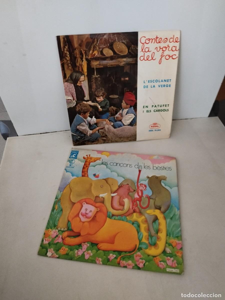 Discos de vinilo: Josep M. Espin&agrave;s, Francesc Burrull. Les Can&ccedil;ons De Les B&egrave;sties patufet. Contes de la vora del foc.