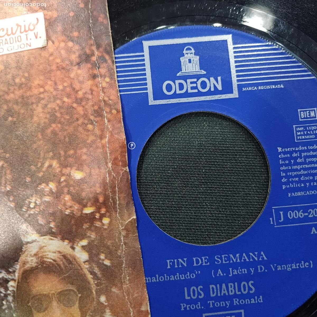 Discos de vinilo: LOS DIABLOS/FIN DE SEMANA/SINGLE. - Foto 2