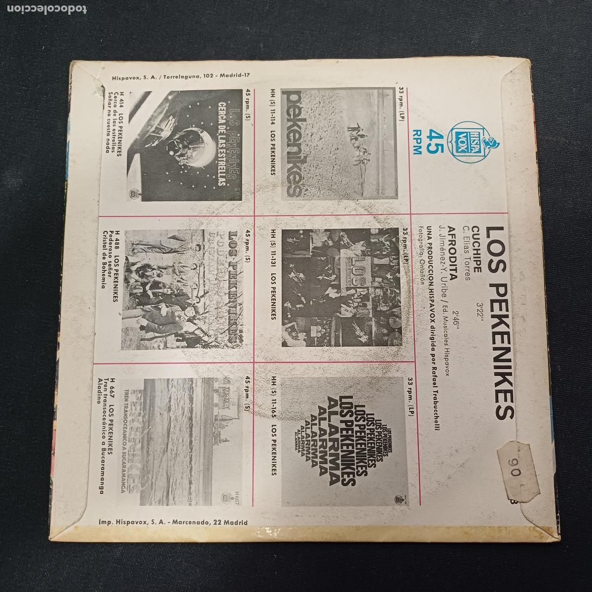 Discos de vinilo: LOS PEKENIKES/CUCHIPE AFRODITA/SINGLE. - Foto 3