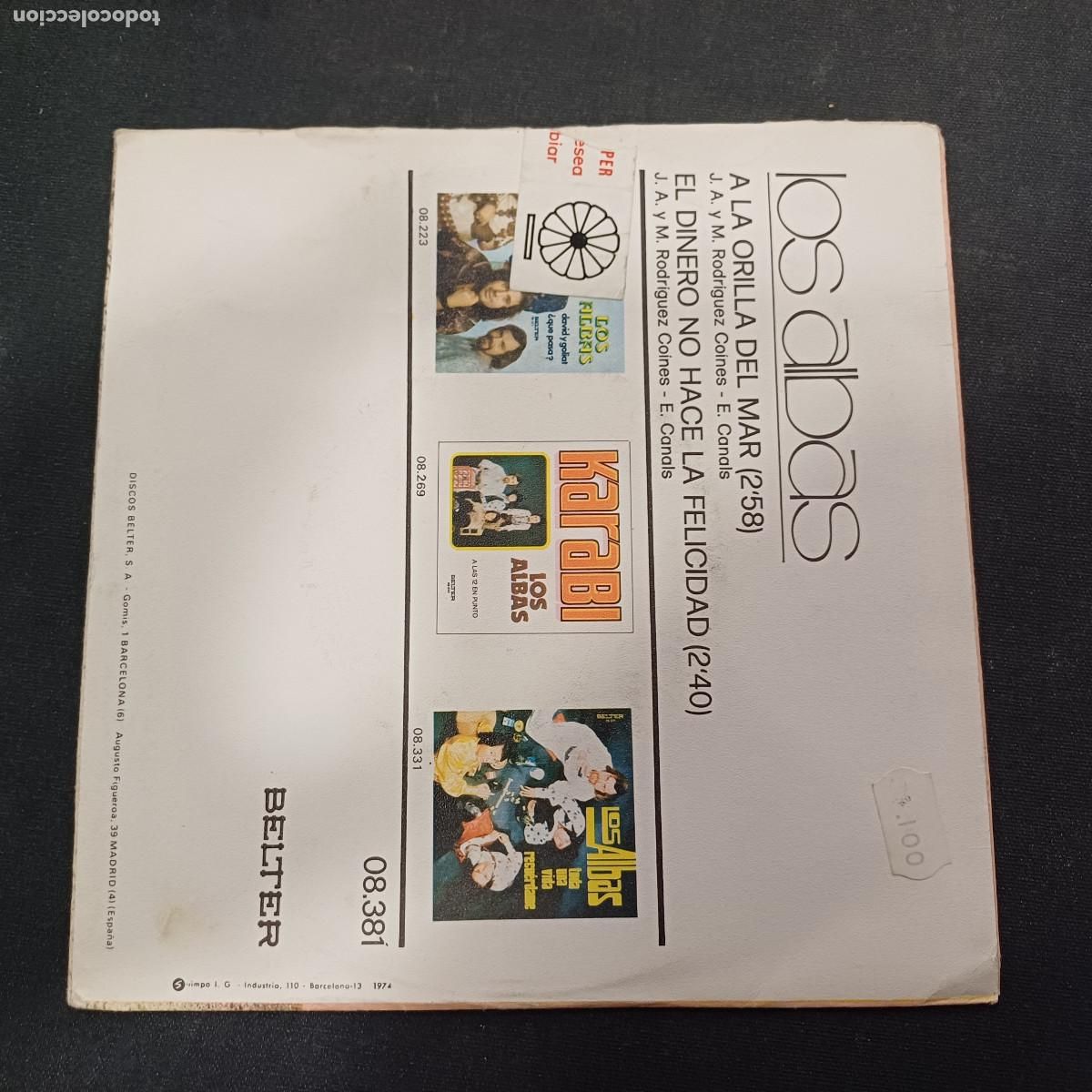 Discos de vinilo: LOS ALBAS/A LA ORILLA DEL MAR/SINGLE. - Foto 3