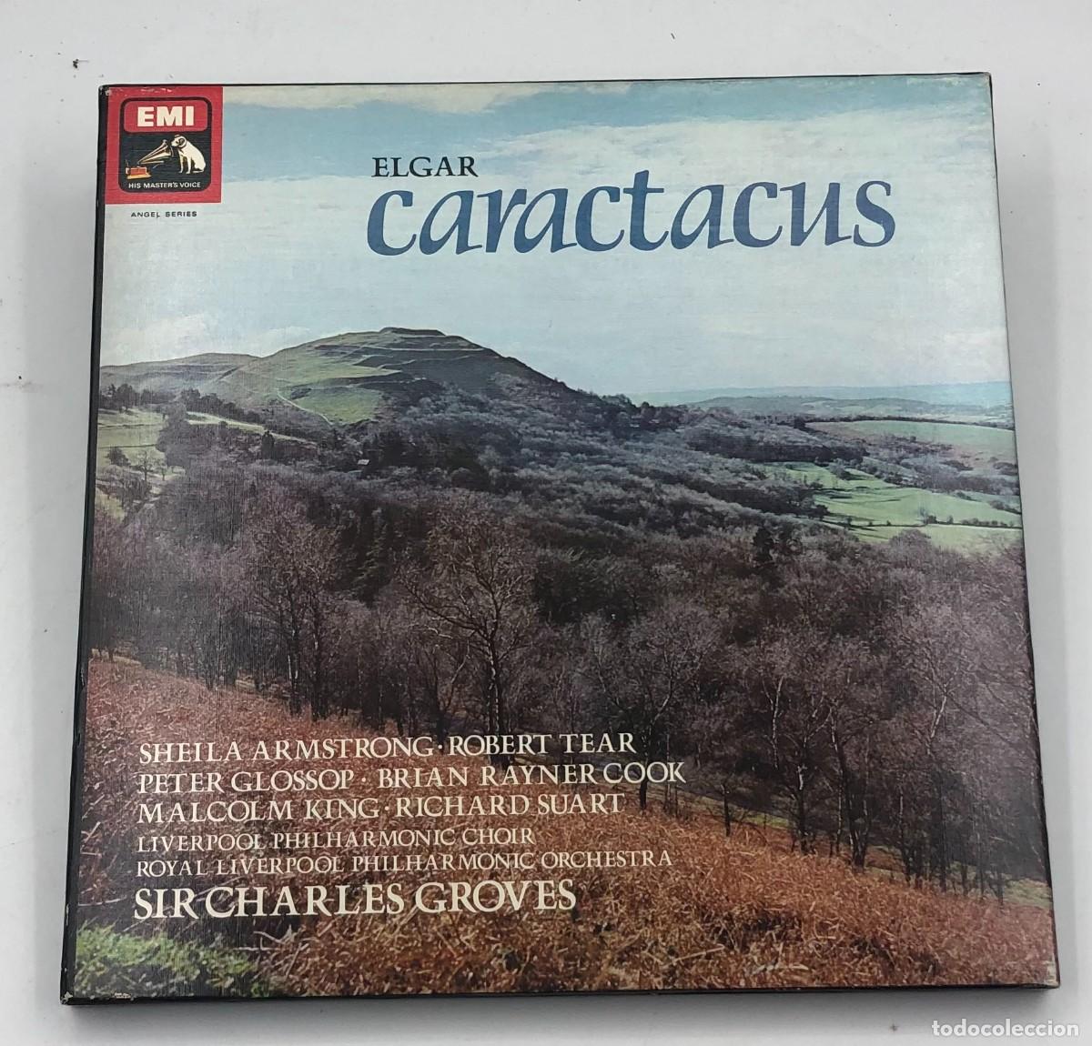 Discos de vinilo: Caja 2 LP Elgar: Caractacus Op. 35 - Sir Charles Groves / EMI Angel Series (1977 GB)