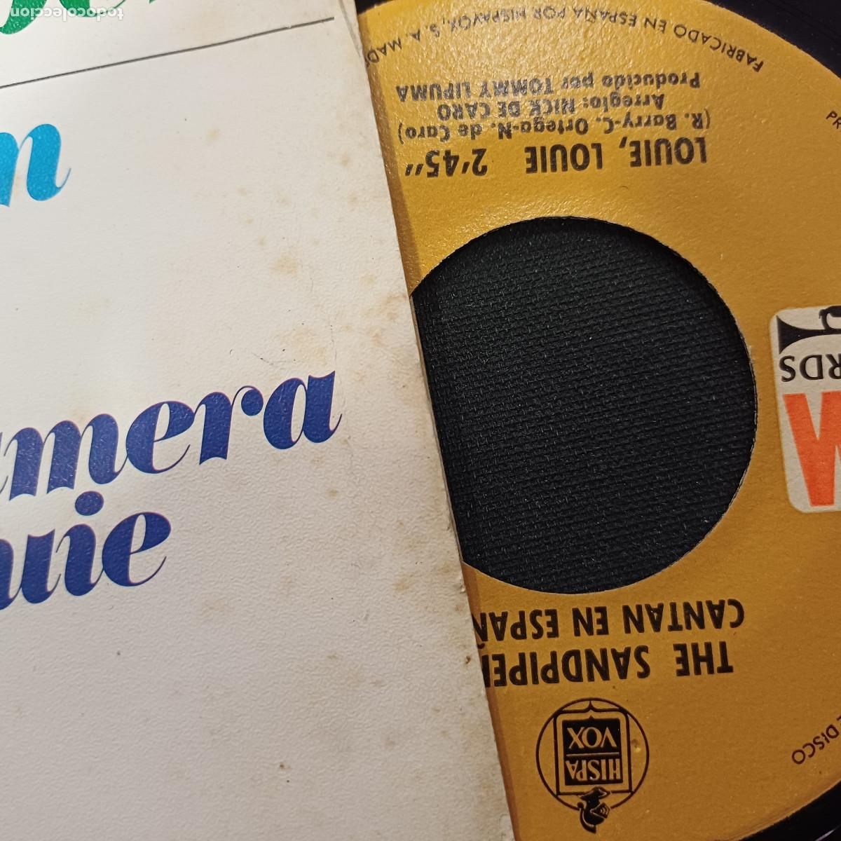 Discos de vinilo: THE SANDPIPERS/GUANTANAMERA/SINGLE. - Foto 2