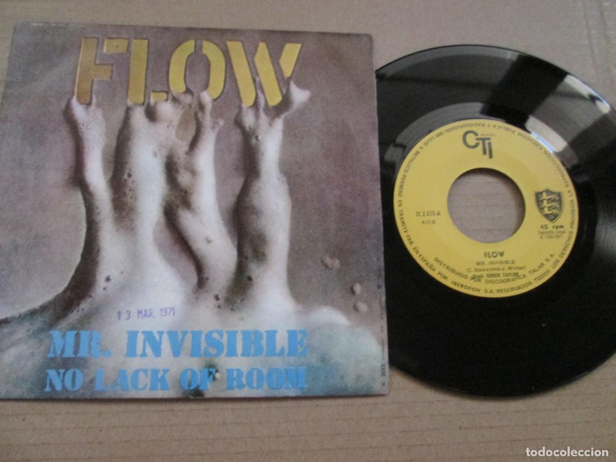 Discos de vinilo: FLOW - Mr Invisible / No Lack of room. Single, ed espa&ntilde;ola 7&rdquo; 1971. Muy buen estado (VG+)