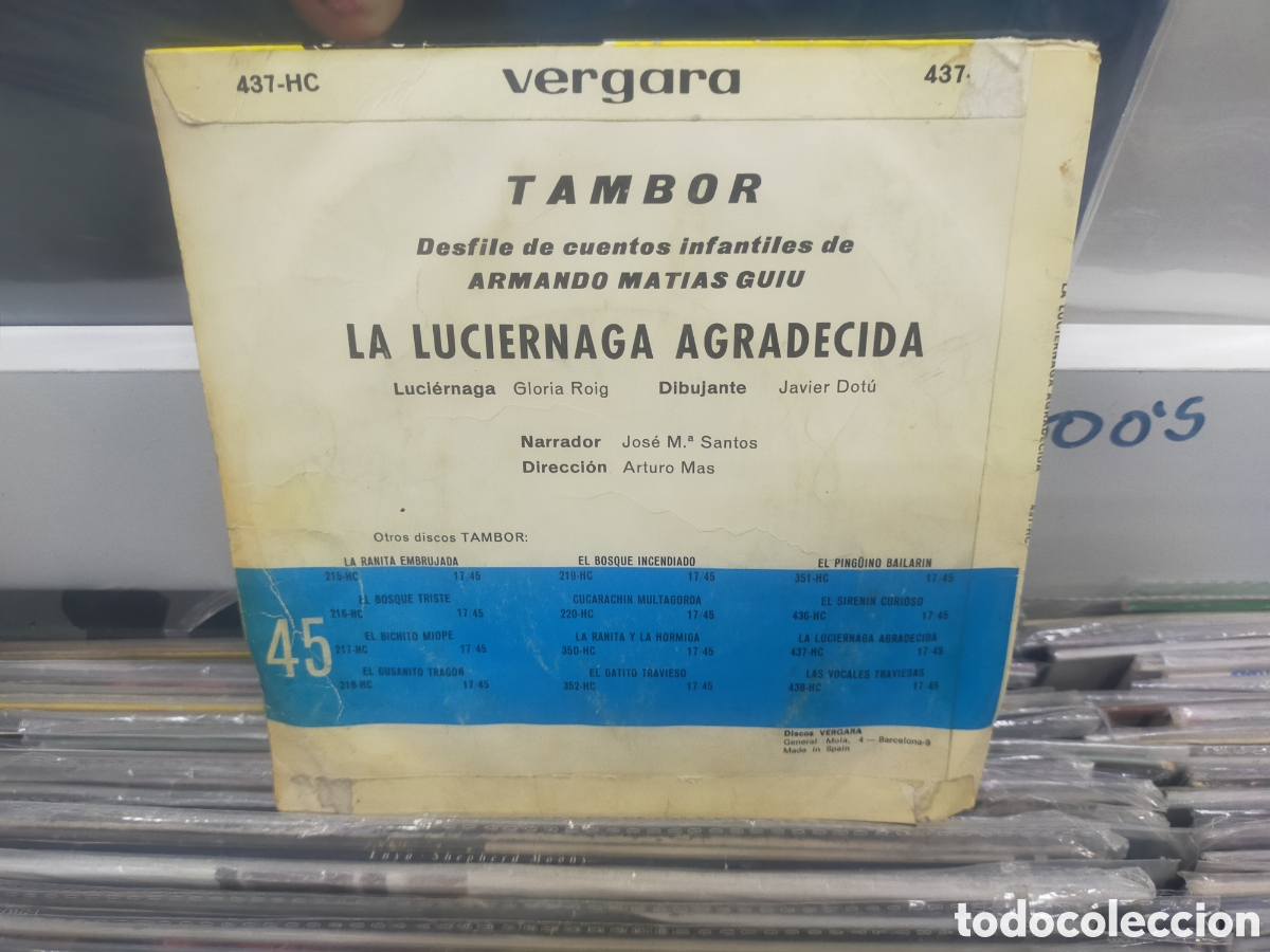 Discos de vinilo: Tambor single la luci&eacute;rnaga agradecida 1966 - Foto 2