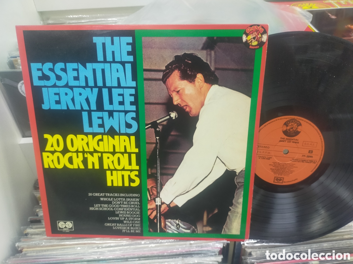 Discos de vinilo: The essential Jerry lee Lewis LP 20 original rock 'n' roll hits Espa&ntilde;a 1980