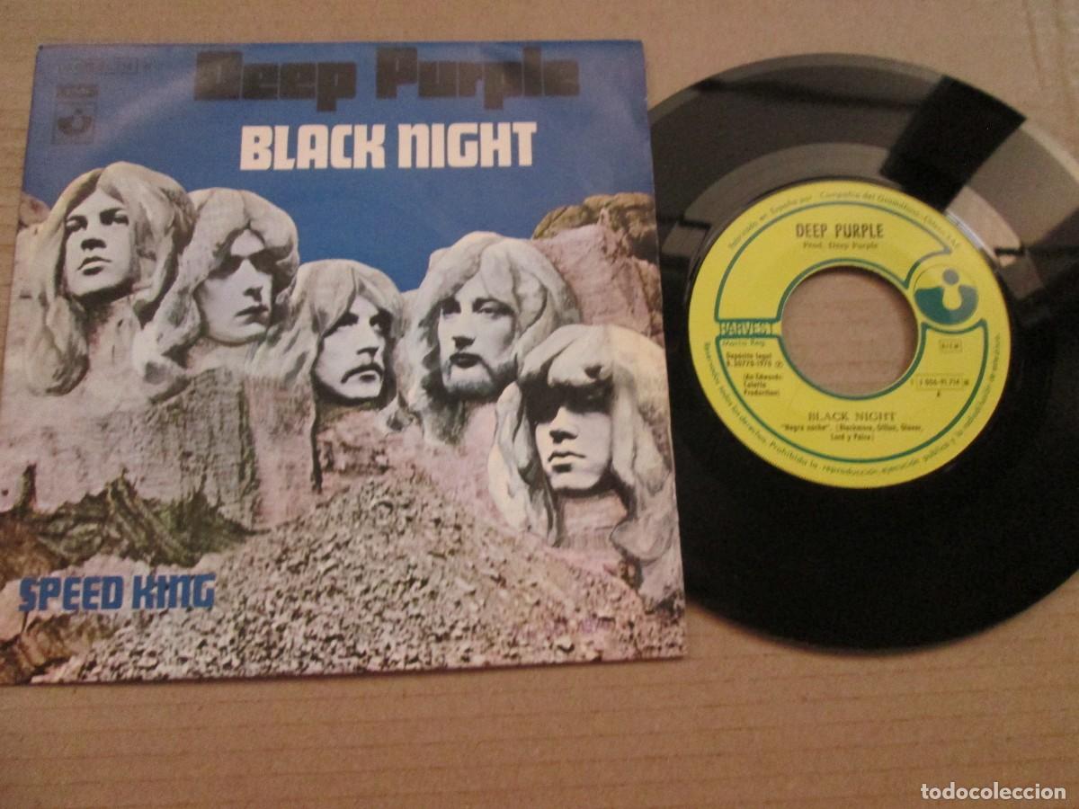Discos de vinilo: DEEP PURPLE - Black Night / Speed King. Single, ed espa&ntilde;ola 7&rdquo; 1970. Magn&iacute;fico estado (VG+/NM)