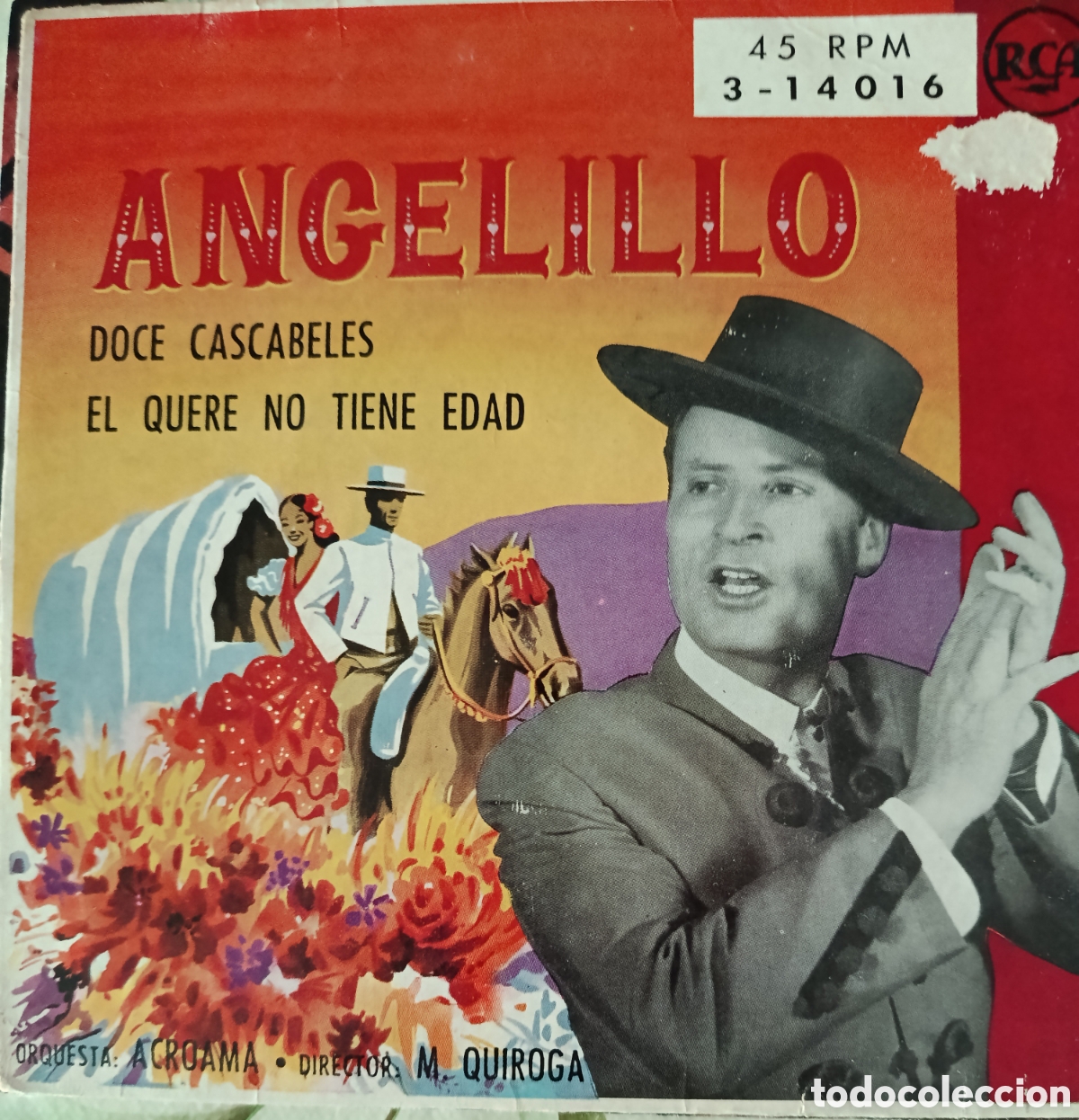 Discos de vinilo: Angelillo single sello RCA editado en Espa&ntilde;a a&ntilde;o 1959.