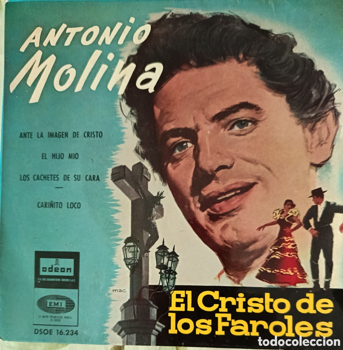 Discos de vinilo: Antonio Molina Ep sello Emi-Odeon editado en Espa&ntilde;a a&ntilde;o 1958.