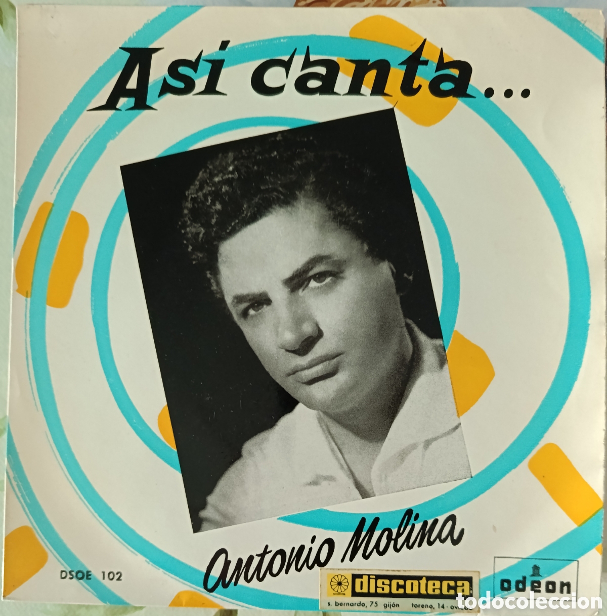 Discos de vinilo: Antonio Molina Ep sello Ode&oacute;n editado en Espa&ntilde;a a&ntilde;o 1958.