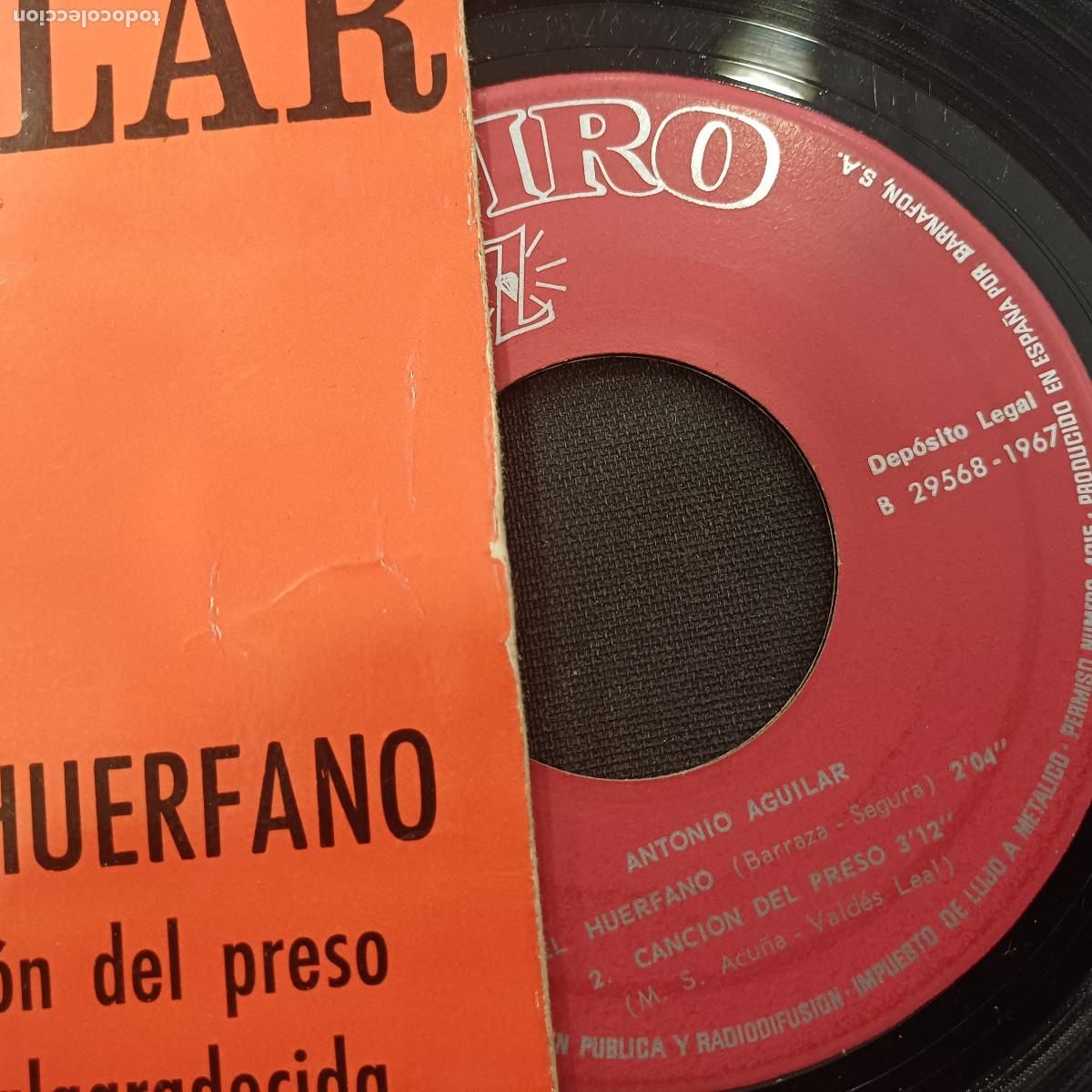 Discos de vinilo: ANTONIO AGUILAR/EL HUERFANO/SINGLE. - Foto 2